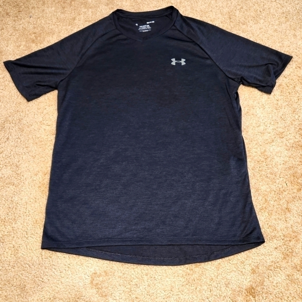 Under Armour Men's Black V-neck Tech Tee, Size Small